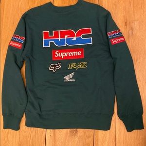Supreme Honda Fox Racing Crewneck FW19 dark green